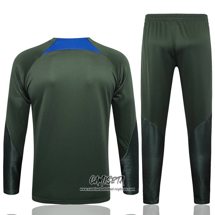 Chandal de Sudadera del Paris Saint-Germain Jordan 2023-2024 Nino Verde